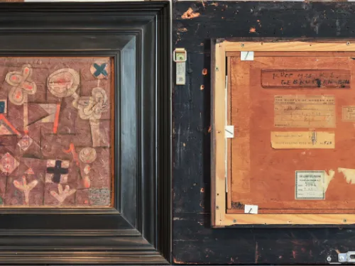 Paul Klee: Lebkuchen-Bild (links Vorderseite, rechts Rückseite), 1925 © Staatliche Museen zu Berlin, Nationalgalerie / Andres Kilger