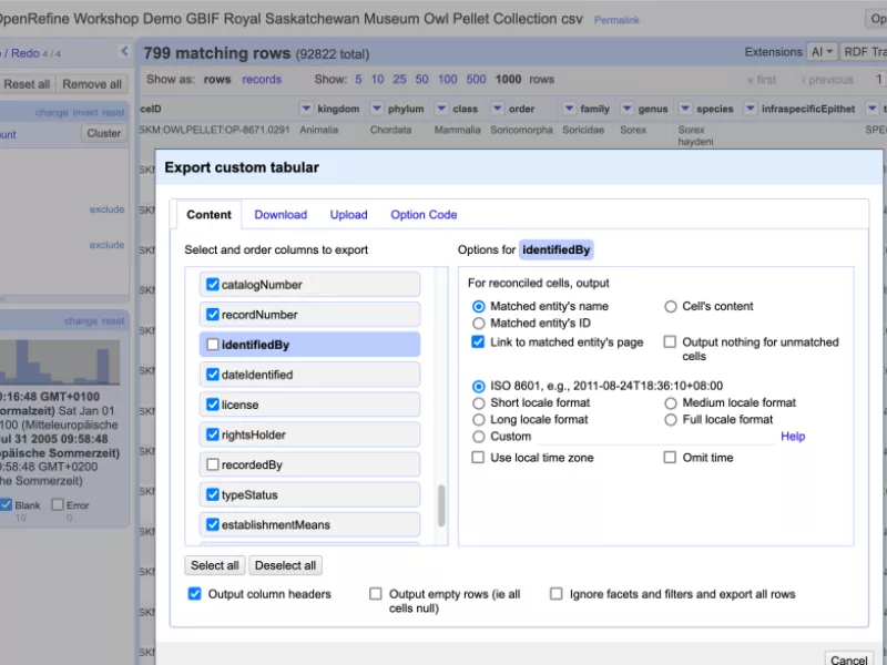 Angepasster Export in CSV (Screenshot: Michael Markert).